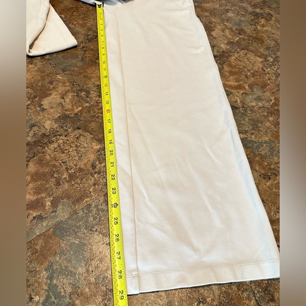 Madewell Size Small Beige Ponte Wide Leg Pants Elastic Pull On Waist Stretchy - Picture 15 of 15